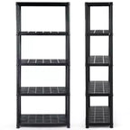 Costway 2 PCS 5-Tier 16.5lbs Ventilated Shelving Rack Free Standing Multi-Use Shelf Unit