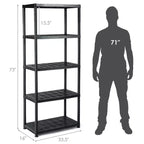 Costway 2 PCS 5-Tier 16.5lbs Ventilated Shelving Rack Free Standing Multi-Use Shelf Unit