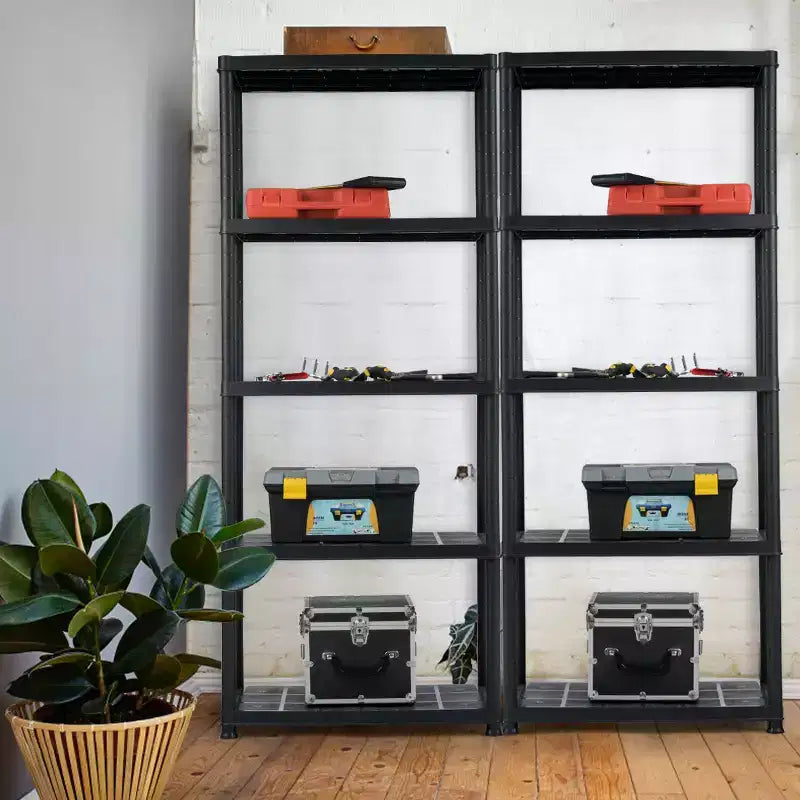Costway 2 PCS 5-Tier 16.5lbs Ventilated Shelving Rack Free Standing Multi-Use Shelf Unit