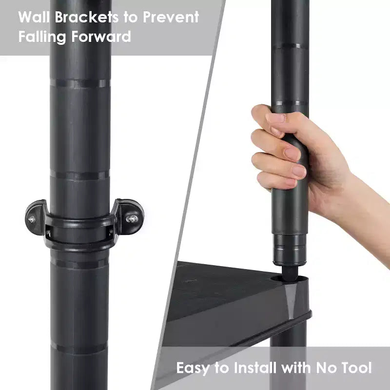 Costway 2 PCS 5-Tier 16.5lbs Ventilated Shelving Rack Free Standing Multi-Use Shelf Unit