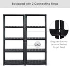 Costway 2 PCS 5-Tier 16.5lbs Ventilated Shelving Rack Free Standing Multi-Use Shelf Unit