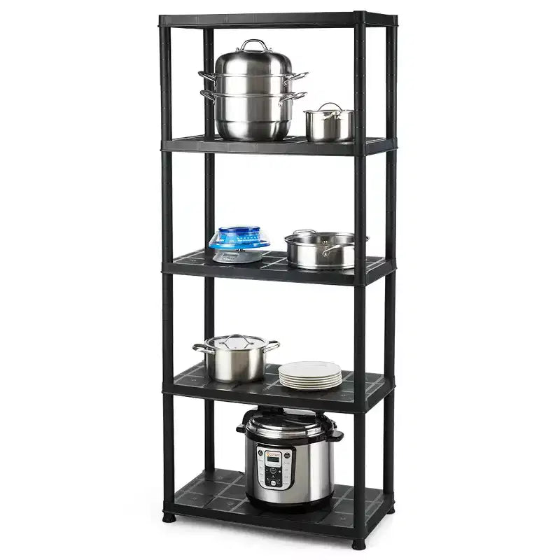 Costway 2 PCS 5-Tier 16.5lbs Ventilated Shelving Rack Free Standing Multi-Use Shelf Unit