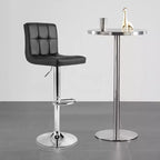 Costway Adjustable Swivel Bar Stool Counter Height Bar Chair PU Leather w/ Back Black