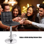 Costway Adjustable Swivel Bar Stool Counter Height Bar Chair PU Leather w/ Back Black
