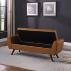HomePop Modern Storage Bench with Wood Legs