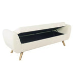 HomePop Modern Storage Bench with Wood Legs