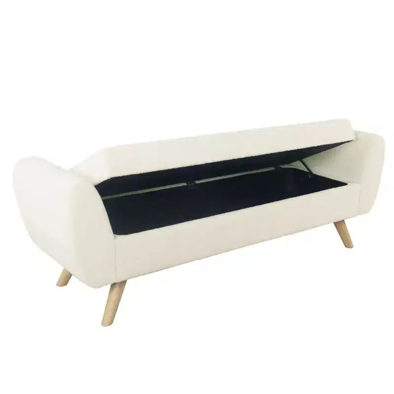 HomePop Modern Storage Bench with Wood Legs