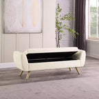HomePop Modern Storage Bench with Wood Legs