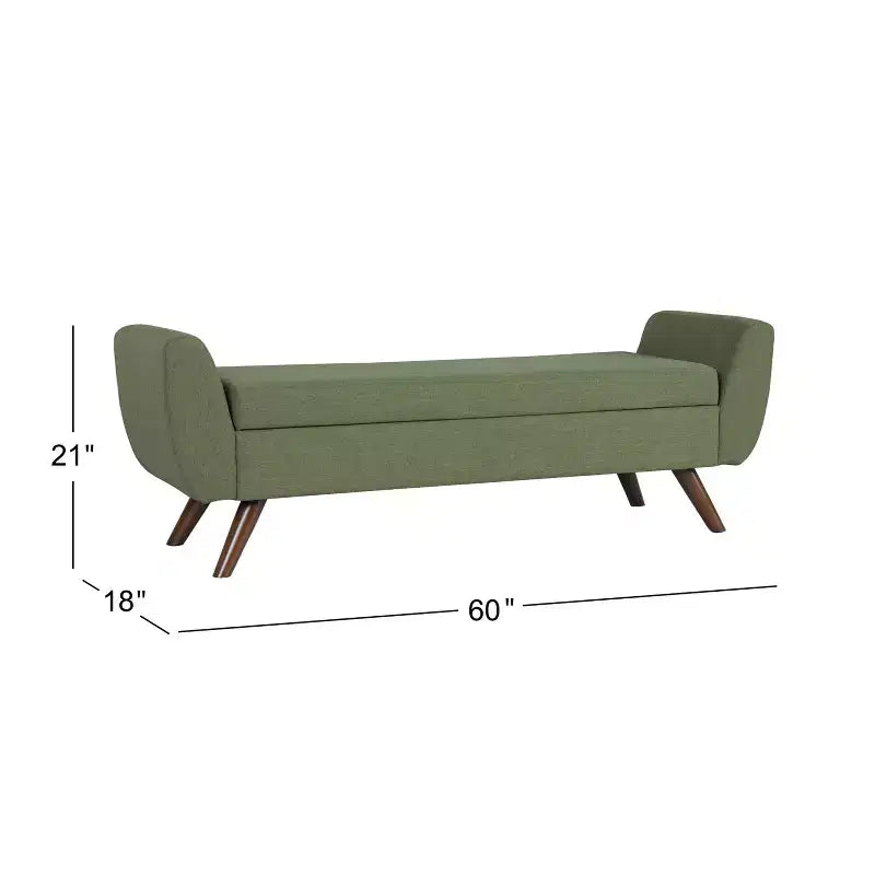 HomePop Modern Storage Bench with Wood Legs