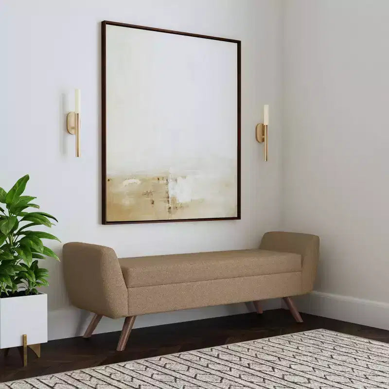 HomePop Modern Storage Bench with Wood Legs