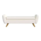 HomePop Modern Storage Bench with Wood Legs