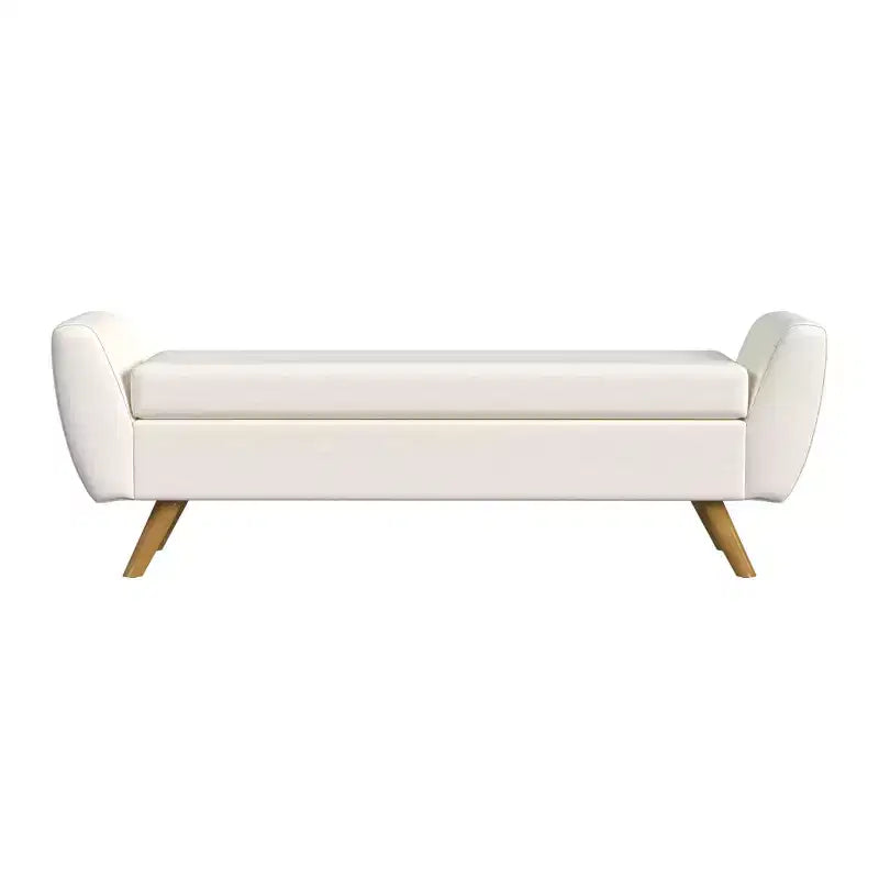 HomePop Modern Storage Bench with Wood Legs