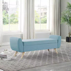 HomePop Modern Storage Bench with Wood Legs