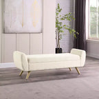HomePop Modern Storage Bench with Wood Legs