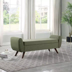 HomePop Modern Storage Bench with Wood Legs