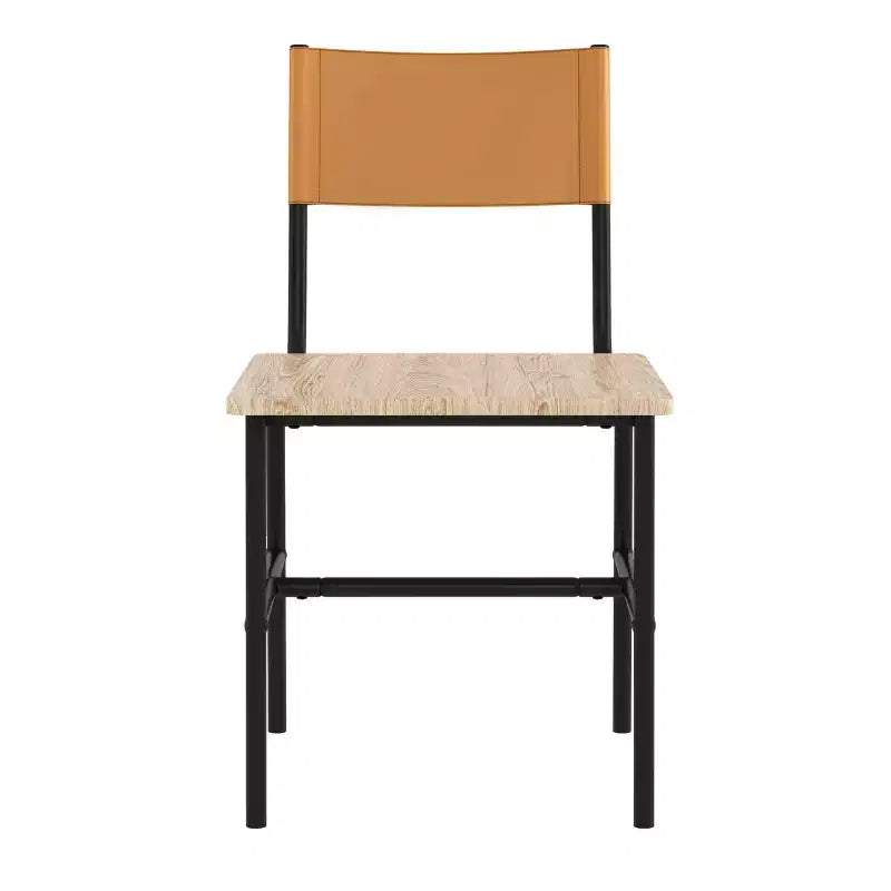 2pk Boulevard Caf Dining Chairs Metal and Faux Leather - Sauder