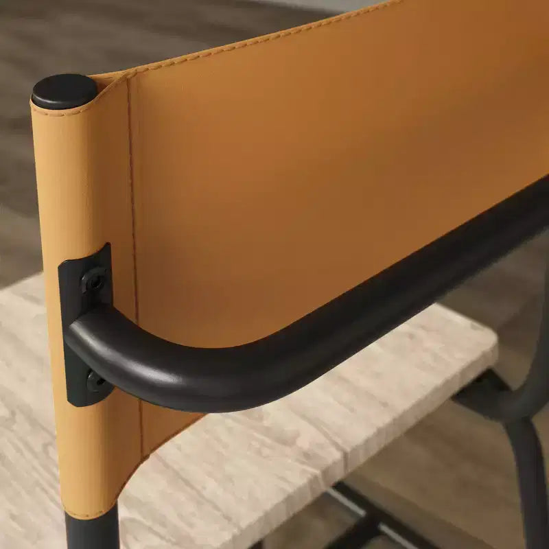 2pk Boulevard Caf Dining Chairs Metal and Faux Leather - Sauder