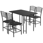 Costway 5 Pcs Modern Dining Table Set 4 Chairs Steel Frame Home Kitchen Furniture Black