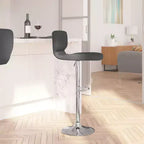 Merrick Lane Set of Two Swivel Bar Stools with Vertical Stitched Back and Adjustable Chrome Base with Footrest