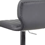Merrick Lane Set of Two Swivel Bar Stools with Vertical Stitched Back and Adjustable Chrome Base with Footrest
