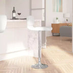 Merrick Lane Set of Two Swivel Bar Stools with Vertical Stitched Back and Adjustable Chrome Base with Footrest