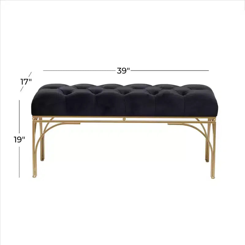 Rectangular Glam Velvet Bench - Olivia & May