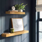 24 Floating Wood Shelf - Threshold