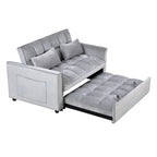 Modern Velvet Futon Loveseat with Reclining Backrest & Pockets, Seats 2 ??Dark Gray / Light Gray / Blue / Black