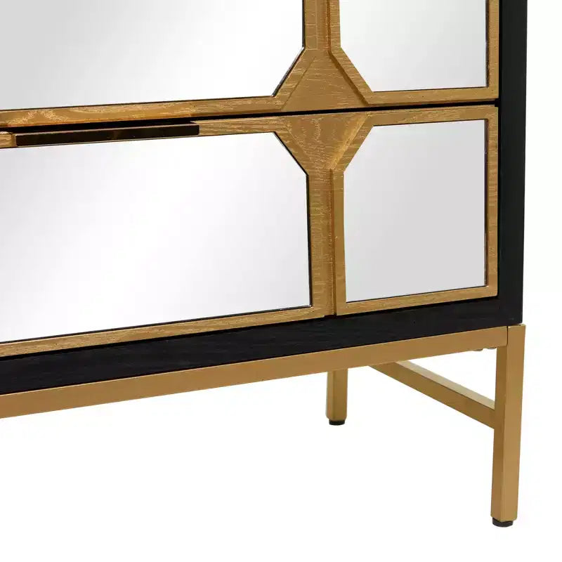 Glam Mirrored Wood Chest - Olivia & May