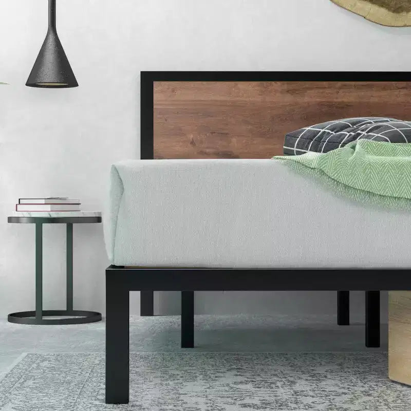 Mory Metal Platform Bed Frame Brown - ZINUS