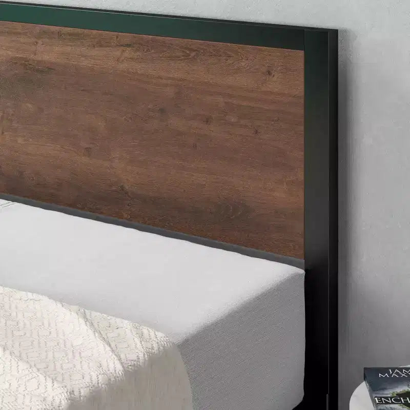 Mory Metal Platform Bed Frame Brown - ZINUS