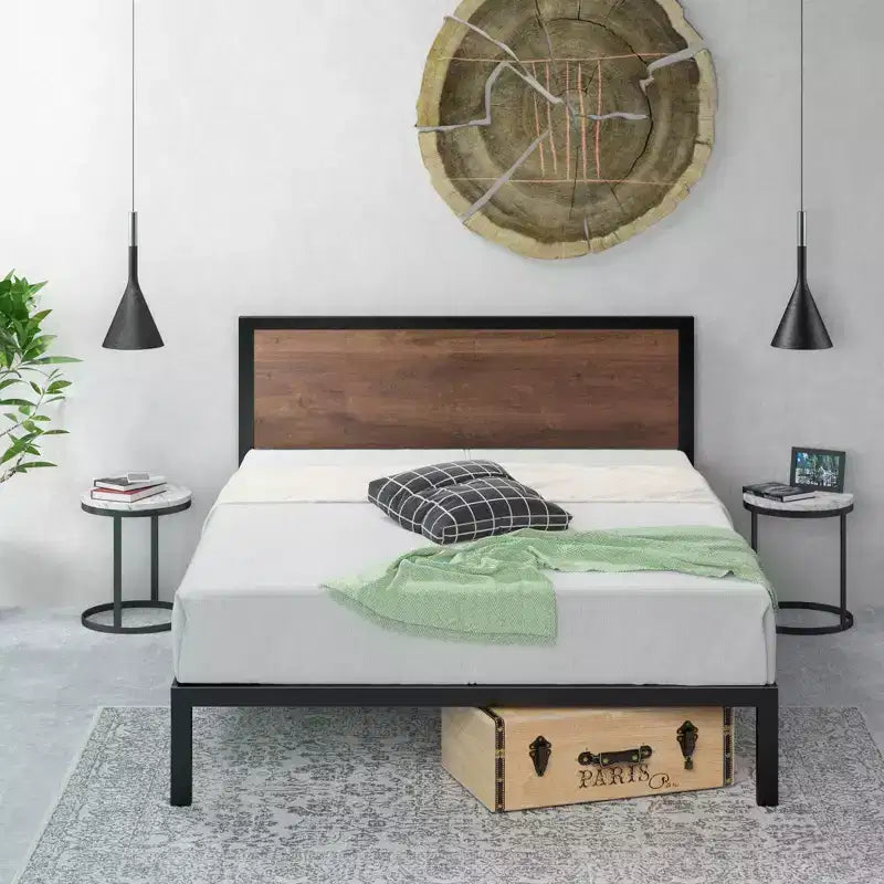 Mory Metal Platform Bed Frame Brown - ZINUS