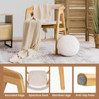 Costway Set of 2 Bamboo Accent Chairs Leisure Chairs Armchairs w/ Seat Cushion