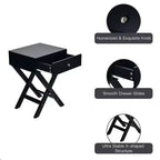 Costway Set of 2 X-Shaped Nightstand Side End Table Bedside Table w/ Drawer