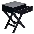 Costway Set of 2 X-Shaped Nightstand Side End Table Bedside Table w/ Drawer
