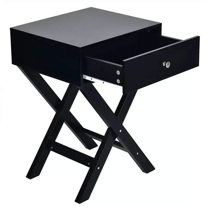 Costway Set of 2 X-Shaped Nightstand Side End Table Bedside Table w/ Drawer