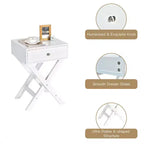 Costway Set of 2 X-Shaped Nightstand Side End Table Bedside Table w/ Drawer