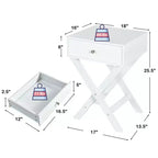 Costway Set of 2 X-Shaped Nightstand Side End Table Bedside Table w/ Drawer