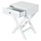 Costway Set of 2 X-Shaped Nightstand Side End Table Bedside Table w/ Drawer