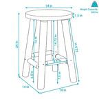 Sunnydaze Unfinished Wood Round Top Counter-Height Stool - Fir Wood - 24