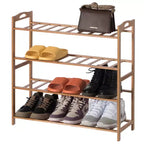 Range-chaussures de rangement en bambou Basicwise, étagère de rangement pour chaussures autoportante