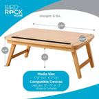 BirdRock Home Portable Sit or Stand Desk with Storage Drawer and Media Slot - Natural