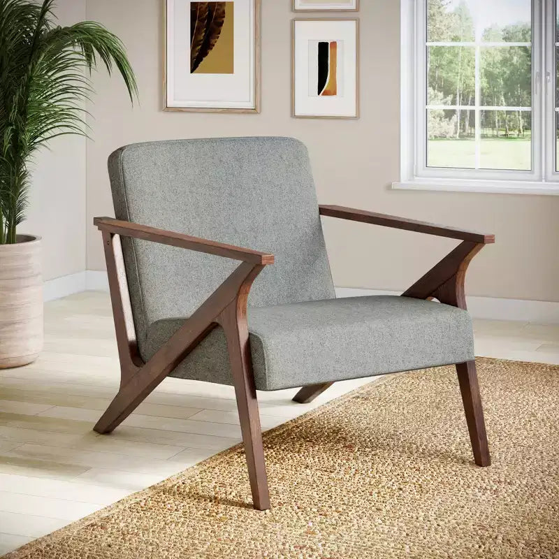Glenwillow Home 30 Wide Grove MCM Wood Frame Upholstered Accent Chair