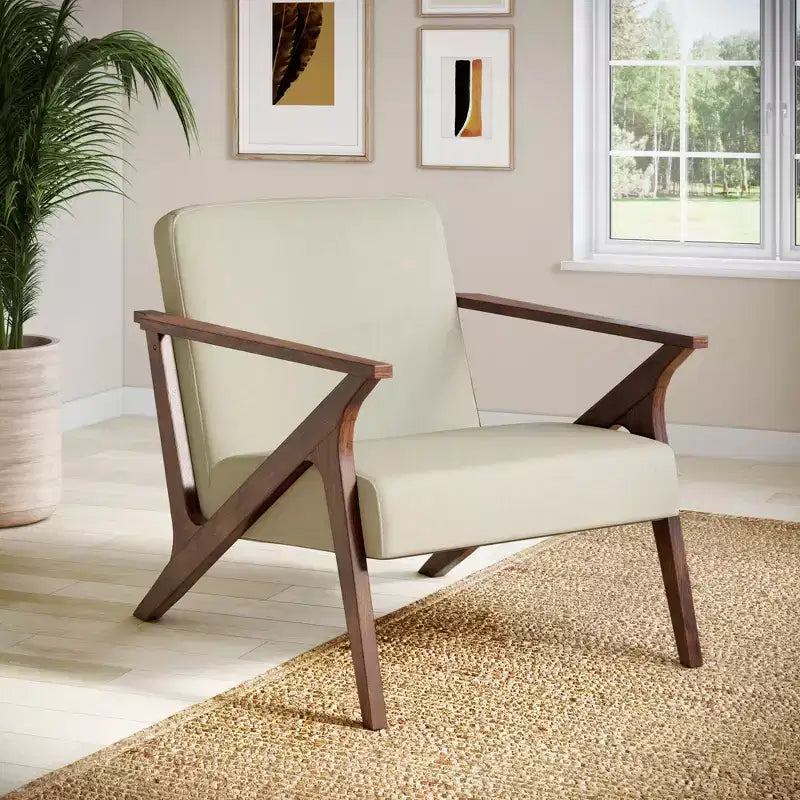 Glenwillow Home 30 Wide Grove MCM Wood Frame Upholstered Accent Chair
