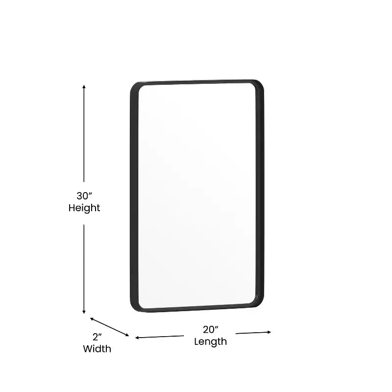 Emma and Oliver 20 x 30 Rectangular Wall Mirror with Black Frame, Silver Backing for Clarity and Shatterproof Glass for Entryways, Bathrooms & More