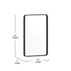 Emma and Oliver 20 x 30 Rectangular Wall Mirror with Black Frame, Silver Backing for Clarity and Shatterproof Glass for Entryways, Bathrooms & More