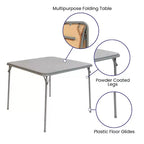 Emma and Oliver Foldable Card Table with Vinyl Table Top - Game Table - Portable Table