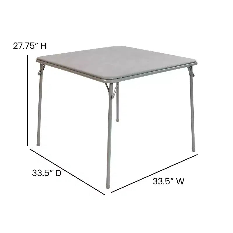 Emma and Oliver Foldable Card Table with Vinyl Table Top - Game Table - Portable Table
