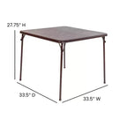 Emma and Oliver Foldable Card Table with Vinyl Table Top - Game Table - Portable Table