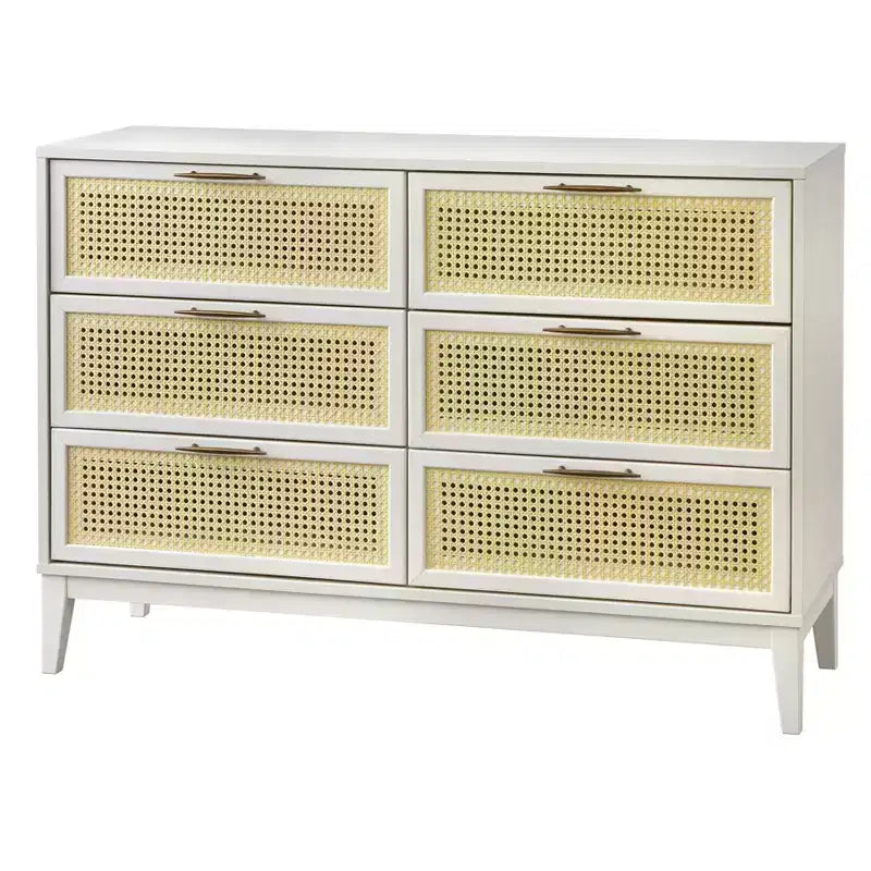 Andros 6 Drawer Dresser with Faux Cane Drawer Fronts - Buylateral